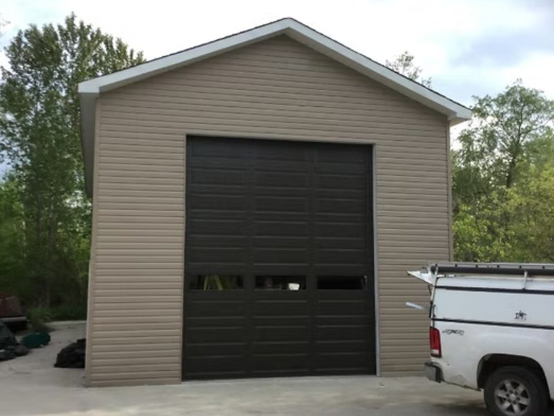 Premium clopay mocha brown garage door_w